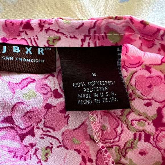 Joe Boxer Apple Blossom Floral Ruffle Hem Skirt (Pink and Green) - 8 - Picture 4 of 4